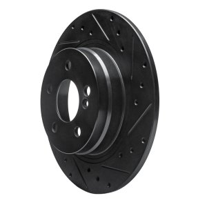 Mercedes-Benz C300 Brake Rotor (1) - Rear Right - R1 Concepts - Drilled & Slotted - Black - `08-`15
